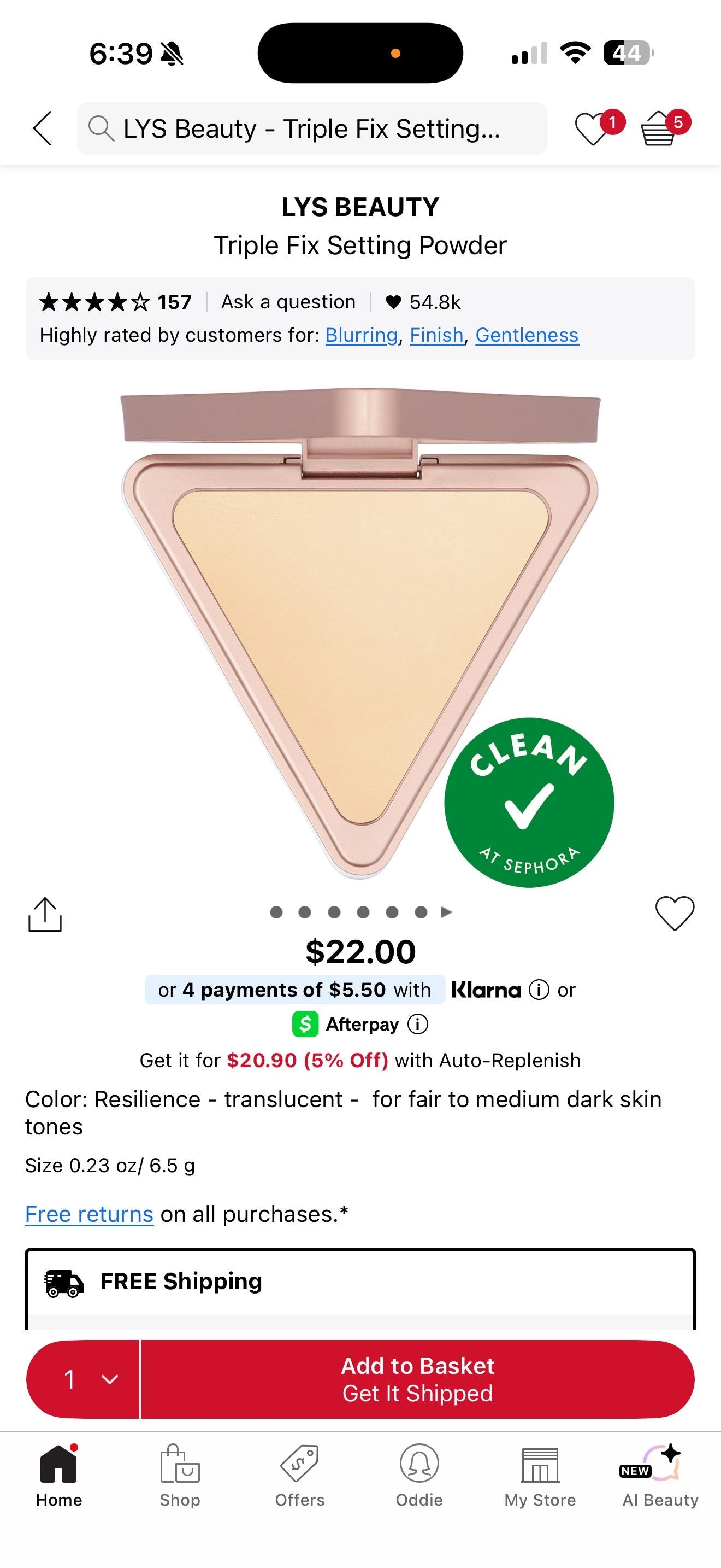 LYS beauty setting powder # translucent UNBOX