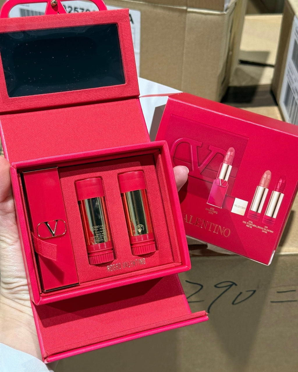 Valentino lip set with case