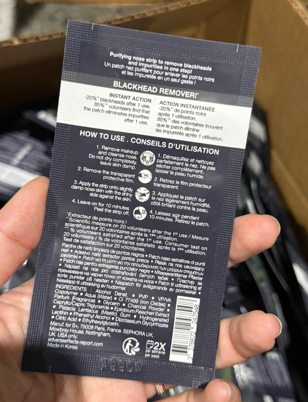 10×Sephora purifying charcoal nose pore strip