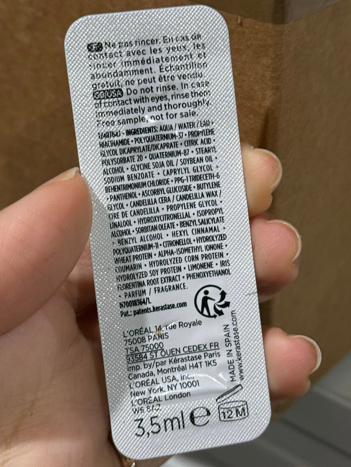 100pcs Kerastase repair lotion 3.5ml