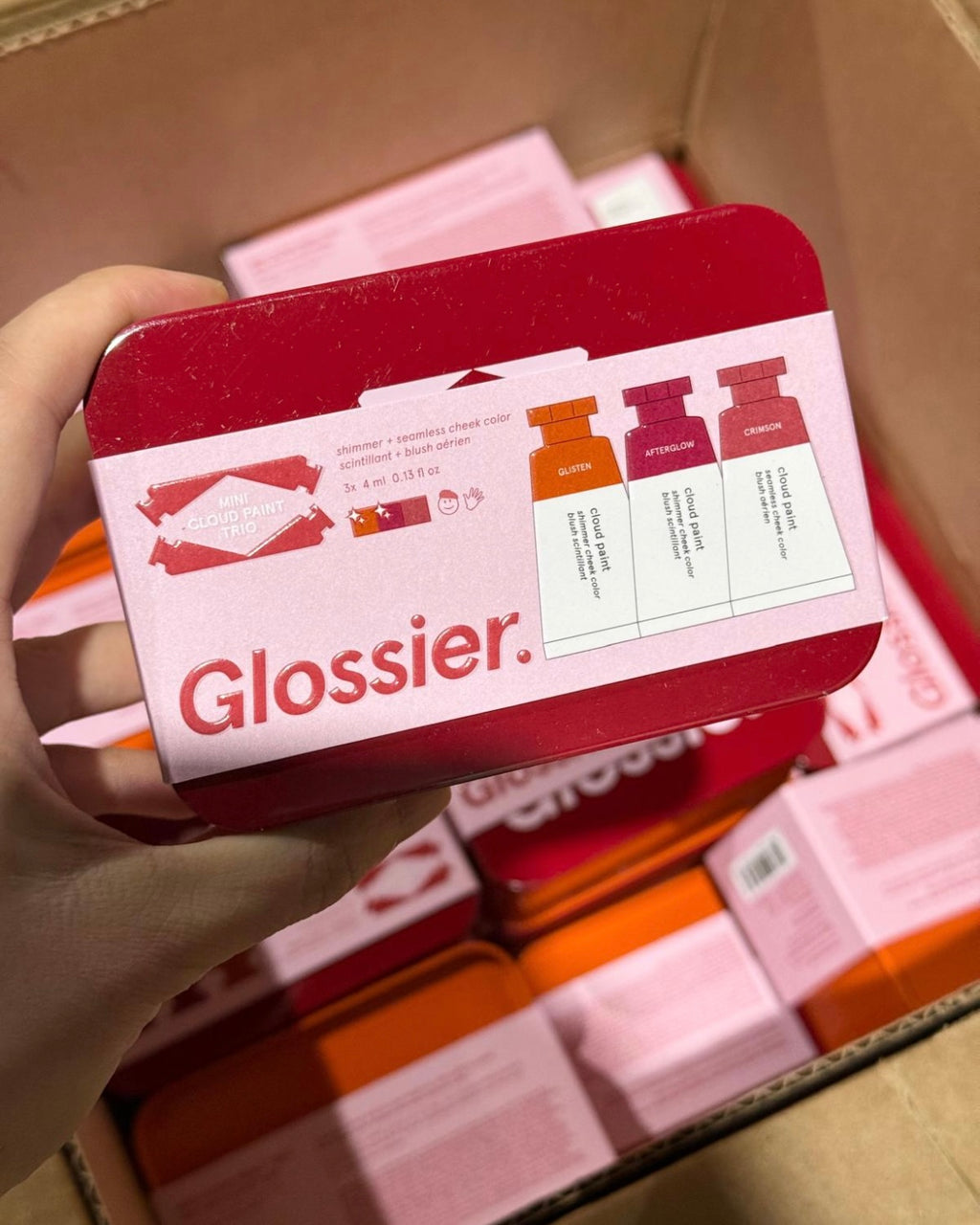 Glossier Mini Cloud Paint Trio | 3x 4ml Shimmer Liquid Blush Set