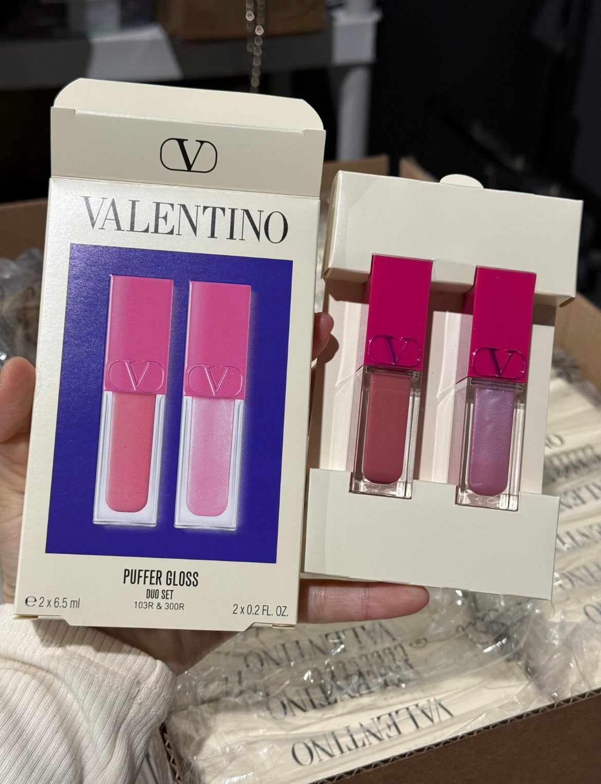 Valentino puffer gloss set