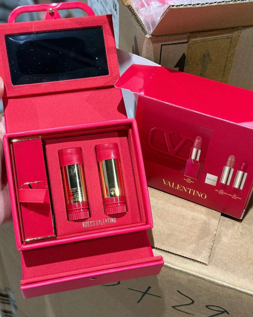 Valentino lip set with case