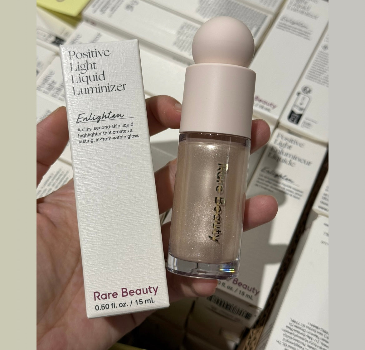 Rare Beauty by Selena Gomez 
Positive Light Liquid Luminizer Highlight