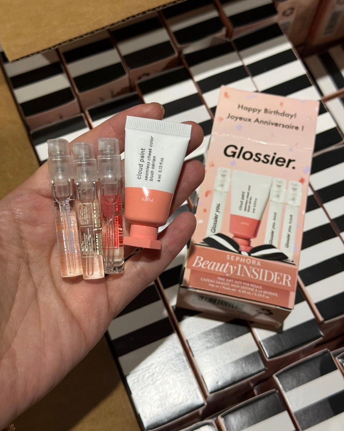 Glossier Cloud Paint Blush + Glossier You Perfume Samples