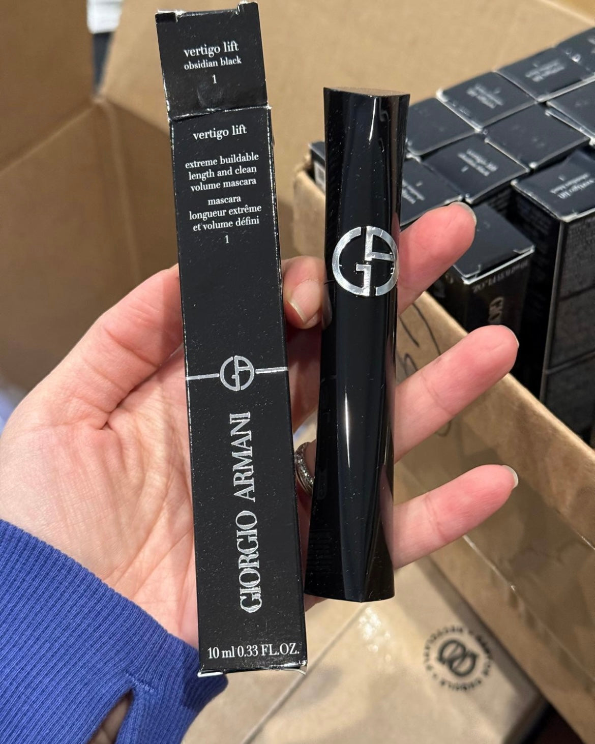 Giorgio Armani Vertigo Lift Lengthening Volume Mascara #1 Obsidian Black