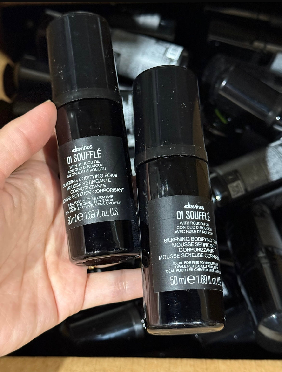 Davines Mini OI Soufflé Bodifying Foam for Softness and Shine50 Ml